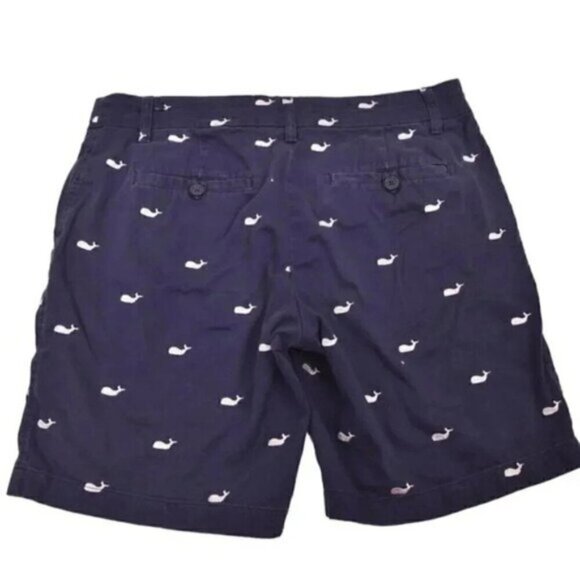 British Khaki Whale Shorts Blue Pink Embroidered Cotton Size 8 - Picture 4 of 6